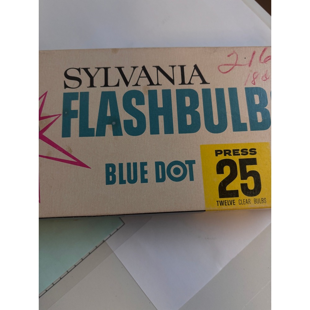 Sylvania Flashbulbs Unisex OS Blue Press 25B 25 Vintage Camera Flash Bulbs